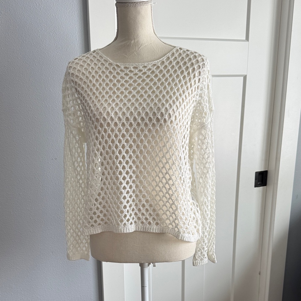 Impressions White Knit Swim Coverup